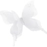 Декоративные бабочки Воздушные, трехслойные, из шифона, Белый