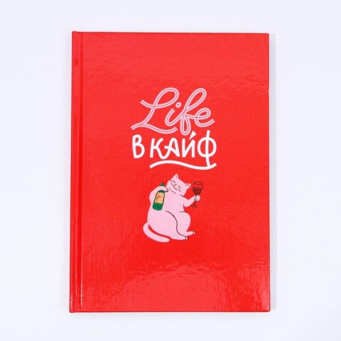 Ежедневник А5, 80 листов в твердой обложке Life в кайф, Котик