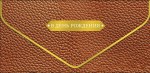 Конверт для денег Коричневая кожа, конгрев, лак твин, фольга холодная