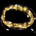 Светодиодная гирлянда "Роса" на батарейках, теплое свечение, серебристый провод