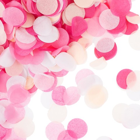 Конфетти Круги, Розовый микс, бумага тишью