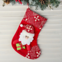 Носок для подарков Подарочек от Деда Мороза, красный