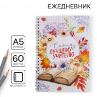 Ежедневник на гребне «Самому лучшему учителю», 60 листов