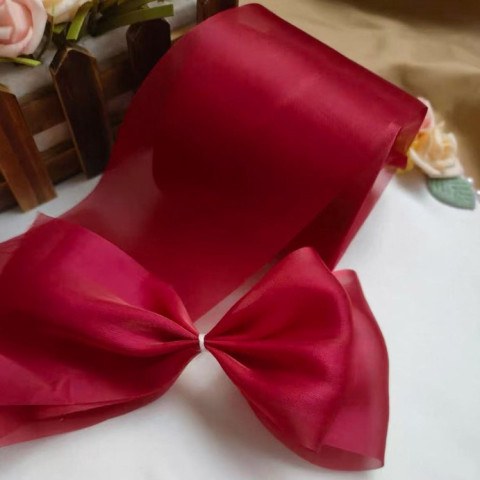 Лента капроновая Жемчужный перелив, Бордовый