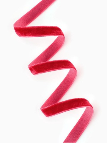 Лента бархатная, красная №40