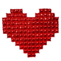 Фотозона из шаров Сердце, Красный, Металлик