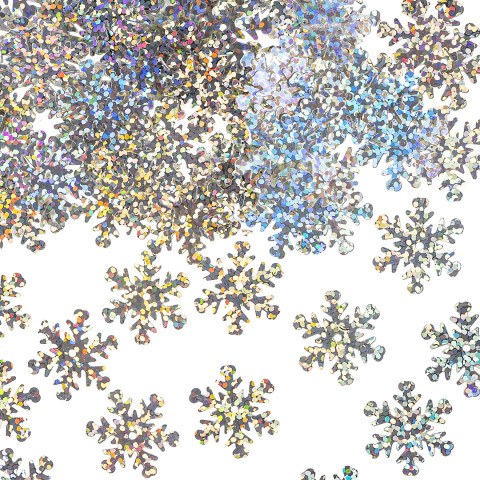 Конфетти Снежинки, Серебро, Голография Конфетти Снежинки, Серебро, Голография