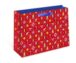 Пакет подарочный стандарт плюс Рождественский орнамент, красный