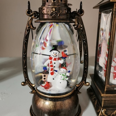 Новогодний светодиодный фонарь со Снеговиком , музыкальный