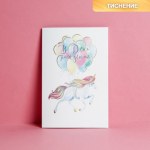 Открытка «С Днём рождения!», единорог, тиснение