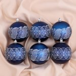 Набор новогодних елочных шаров "Волшебное кружево"