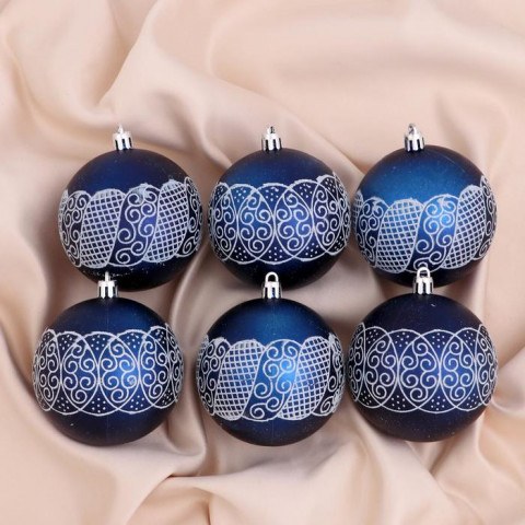 Набор новогодних елочных шаров "Волшебное кружево"