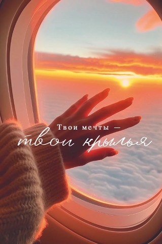 Открытка миди Твои мечты - твои крылья, лак выборочный