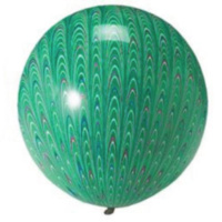 РАСПРОДАЖА! Шары Павлиний хвост (премиум агат) (Peacock balloons) Зеленый 18" 46 см
