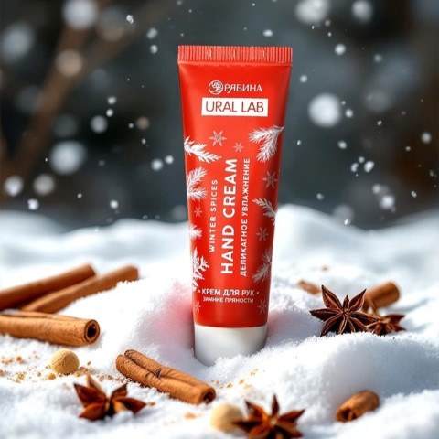 Крем для рук новогодний URAL LAB Hand cream, аромат зимних пряностей