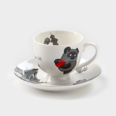 Кофейная пара Quinsberry «Винни Пух», чашка 220 мл, фарфор, белая Кофейная пара Quinsberry «Винни Пух», чашка 220 мл, фарфор, белая