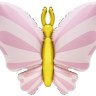 Фигура, Изящная бабочка, Розовый, Сатин
