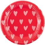 Тарелки Сердечки, красный
