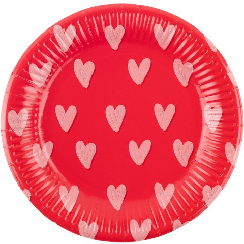 Тарелки Сердечки, красный