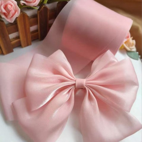 Лента капроновая Жемчужный перелив, Нежно-розовый