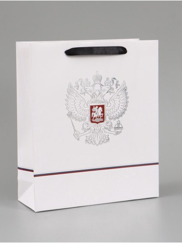 Пакет подарочный «Россия», белый