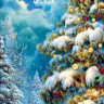 Конверт для денег С Новым Годом!, пышная ель, блестки, вырубка #нг