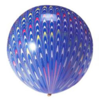 РАСПРОДАЖА! Шары Павлиний хвост (премиум агат) (Peacock balloons) Синий 18" 46 см