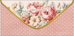 Конверт для денег Персиковый фон, горошек и цветы