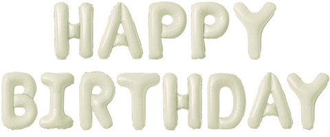 Набор шаров-букв Мини-Надпись "Happy Birthday", Белый песок