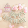 Набор шаров-букв Мини-Надпись "Happy Birthday", Белый песок