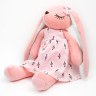 Мягкая игрушка "Зайка в платье", Розовый