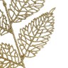 Ветка с листиками глиттерная искусственная Кружевная, Золотая