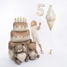 Фигура 3D, Сидячий мишка с сердцем, Сатин