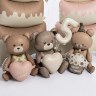 Фигура 3D, Сидячий мишка с сердцем, Сатин