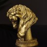 Фигурка гипс «Конь: шахматная фигура», старое золото