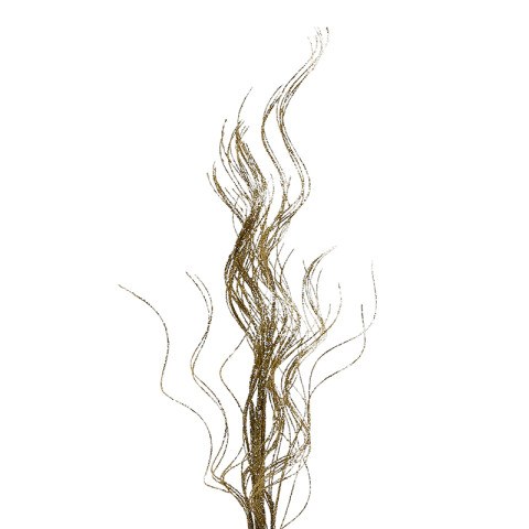 Ветка глиттерная искусственная Изящная, Золотая