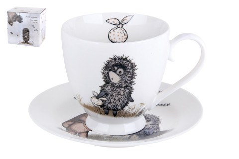 Пара чайная круглая Ежик в тумане "Малиновое варенье", Quinsberry