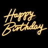 Световая надпись на подложке Happy Birthday, Теплый белый ЧЗ