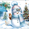 Конверт для денег С Новым Годом!, Снеговичок в лесу, блестки, вырубка #нг