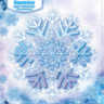 Наклейка двусторонняя Снежинка, Голубой, с блестками