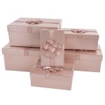 Коробка Эффектный подарок, Нежно-розовый, Металлик, прямоугольник