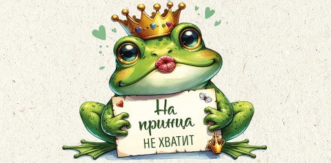 Конверт для денег Лягушка "На принца не хватит…"