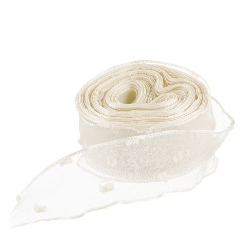 Лента декоративная Воздушные точки, Кремовый