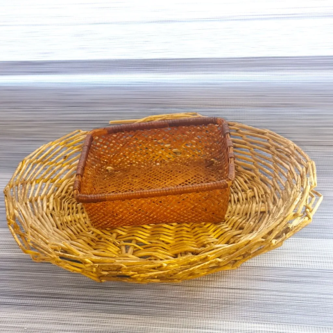 Аренда аутентичных плетеных корзин для оформления фотозоны Русский стиль