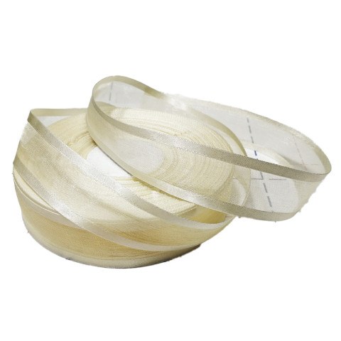 Полосы Атлас и органза Белый песок