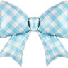Фигура Бант, Клетка Виши, Голубой, Сатин