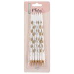 Свечи Воздушные шарики, Белый/Золото