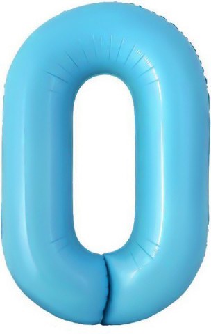 Мини-цифра 0 с клапаном, Голубой, Звено цепи для фотозоны