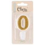 Распродажа! Свеча Цифра , Золото с блестками в белой окантовке