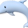 Фигура Дельфин, Голубой, Сатин